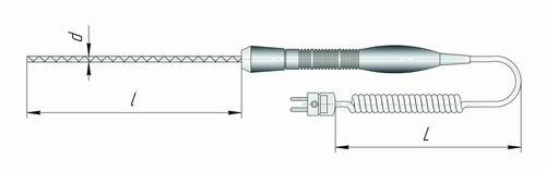 Погружная термопара ХА(K) с кабелем
